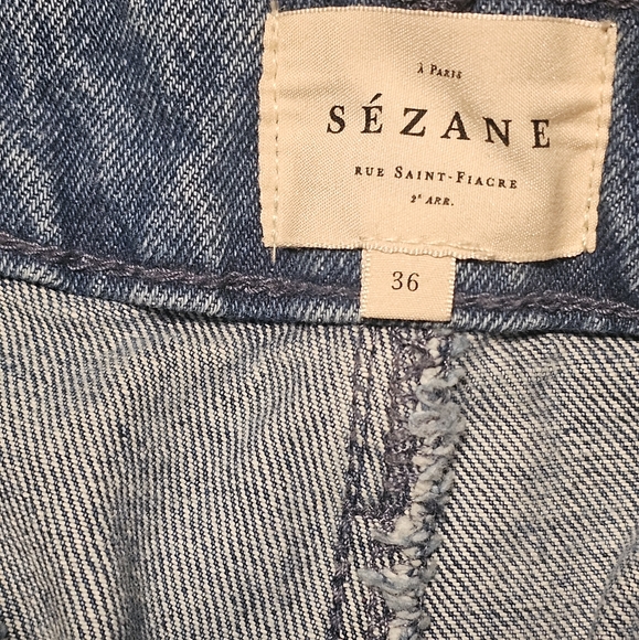 Sezane Augusto Trouser Jeans in Blue Denim Flare Size 36 US 4 - Picture 10 of 14